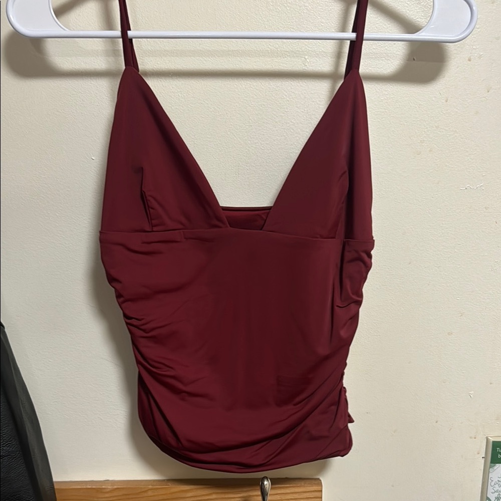 White Fox burgundy tank top